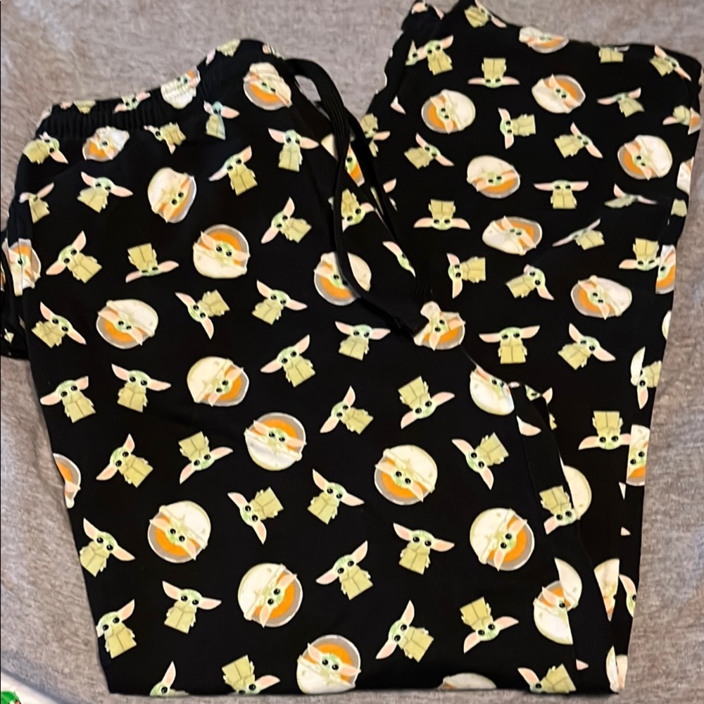 Star Wars Black and Green Pajama Bottoms with Playful Print
